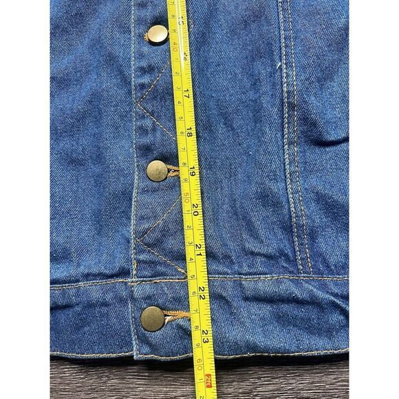 Vintage Looney Tunes Denim Vest Mens XL Button Hoodie‎ Eagles Ridge 1994 - Picture 4 of 8